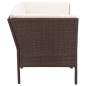 Preview: 8-tlg. Garten-Lounge-Set mit Auflagen Poly Rattan Braun