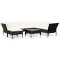 Preview:  8-tlg. Garten-Lounge-Set mit Auflagen Poly Rattan Schwarz