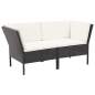 Preview:  8-tlg. Garten-Lounge-Set mit Auflagen Poly Rattan Schwarz