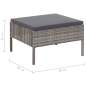 Preview:  3-tlg. Garten-Lounge-Set mit Auflagen Poly Rattan Grau