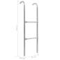 Preview: 2-stufige Trampolinleiter Stahl Silbern 102,6 cm