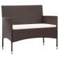 Preview:  4-tlg. Garten-Lounge-Set mit Auflagen Poly Rattan Braun