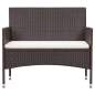 Preview:  4-tlg. Garten-Lounge-Set mit Auflagen Poly Rattan Braun