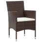 Preview:  4-tlg. Garten-Lounge-Set mit Auflagen Poly Rattan Braun