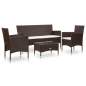 Preview:  4-tlg. Garten-Lounge-Set mit Auflagen Poly Rattan Braun