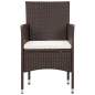 Preview:  4-tlg. Garten-Lounge-Set mit Auflagen Poly Rattan Braun