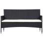 Preview:  4-tlg. Garten-Lounge-Set mit Auflagen Poly Rattan Schwarz