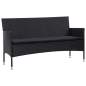 Preview:  4-tlg. Garten-Lounge-Set mit Auflagen Poly Rattan Schwarz