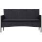 Preview:  4-tlg. Garten-Lounge-Set mit Auflagen Poly Rattan Schwarz