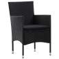 Preview:  4-tlg. Garten-Lounge-Set mit Auflagen Poly Rattan Schwarz