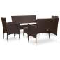 Preview:  6-tlg. Garten-Lounge-Set mit Auflagen Poly Rattan Braun