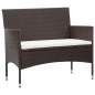 Preview:  6-tlg. Garten-Lounge-Set mit Auflagen Poly Rattan Braun