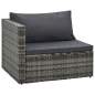 Preview:  5-tlg. Garten-Lounge-Set mit Auflagen Poly Rattan Grau