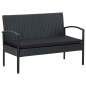Preview:  4-tlg. Garten-Lounge-Set mit Auflagen Poly Rattan Schwarz