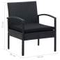 Preview:  4-tlg. Garten-Lounge-Set mit Auflagen Poly Rattan Schwarz