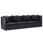 Preview:  Garten-Sofabett mit Kissen Poly Rattan Schwarz