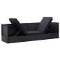 Preview:  Garten-Sofabett mit Kissen Poly Rattan Schwarz
