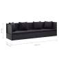 Preview:  Garten-Sofabett mit Kissen Poly Rattan Schwarz