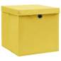 Preview:  Aufbewahrungsboxen mit Deckeln 4 Stk. Gelb 32x32x32 cm Stoff