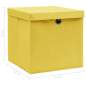 Preview:  Aufbewahrungsboxen mit Deckeln 4 Stk. Gelb 32x32x32 cm Stoff