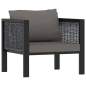 Preview:  6-tlg. Garten-Lounge-Set mit Auflagen Poly Rattan Anthrazit