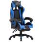 Preview:  Gaming-Stuhl mit Fußstütze Blau und Schwarz Kunstleder 