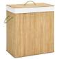 Preview:  Bambus-Wäschekorb mit 2 Fächern 100 L