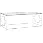 Preview:  Couchtisch Silbern 120x60x45 cm Edelstahl und Glas