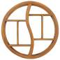 Preview:  Wandregal Yin und Yang 60x15x60 cm Teak Massivholz 