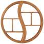 Preview:  Wandregal Yin und Yang 100x20x100 cm Teak Massivholz 