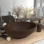 Preview:  Luxuriöses Ovales Waschbecken Matt Dunkelbraun 40x33 cm Keramik