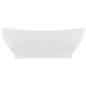 Preview:  Luxus-Waschbecken Überlauf Oval Matt-Weiß 58,5x39 cm Keramik   