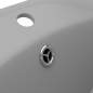 Preview:  Luxus-Waschbecken Überlauf Matt Hellgrau 58,5x39cm Keramik   
