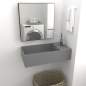 Preview:  Badezimmer Wand-Waschbecken mit Überlauf Keramik Hellgrau