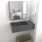 Preview:  Badezimmer Wand-Waschbecken mit Überlauf Keramik Dunkelgrau