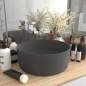 Preview:  Luxuriöses Waschbecken Rund Matt Dunkelgrau 40x15 cm Keramik