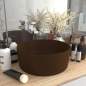 Preview:  Luxuriöses Waschbecken Rund Matt Dunkelbraun 40x15 cm Keramik