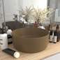 Preview:  Luxuriöses Waschbecken Rund Matt Creme 40x15 cm Keramik