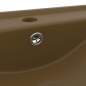 Preview:  Luxuriöses Waschbecken mit Hahnloch Matt Creme 60x46cm Keramik