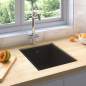 Preview: Küchenspüle mit Überlauf Schwarz Granit