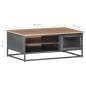 Preview:  Couchtisch Grau 90x50x35 cm Massivholz Akazie