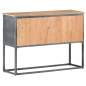 Preview:  Sideboard Grau 100x30x70 cm Massivholz Akazie