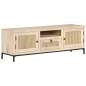 Preview:  TV-Schrank 120x30x40 cm Mango Massivholz und Rohrgeflecht