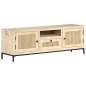 Preview:  TV-Schrank 120x30x40 cm Mango Massivholz und Rohrgeflecht