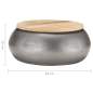 Preview: 323531  Coffee Table Grey 68x68x30 cm Solid Mango Wood