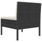 Preview:  Gartenstühle 3 Stk. mit Auflagen Poly Rattan Schwarz