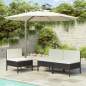 Preview:  Gartenstühle 3 Stk. mit Auflagen Poly Rattan Schwarz