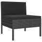 Preview:  3-tlg. Garten-Lounge-Set mit Auflagen Poly Rattan Schwarz