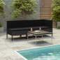 Preview:  3-tlg. Garten-Lounge-Set mit Auflagen Poly Rattan Schwarz