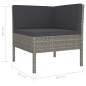 Preview:  3-tlg. Garten-Lounge-Set mit Auflagen Poly Rattan Grau